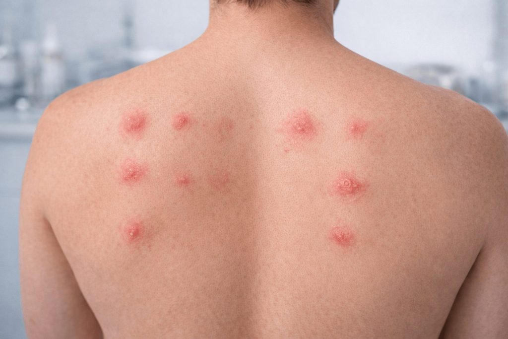 واکنش مثبت پوست شامل قرمزی و تورم در تست پچ آلرژی