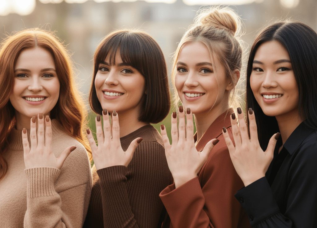 انواع رنگ لاک قهوه‌ای و شکلاتی از شیری تا موکا تیره
