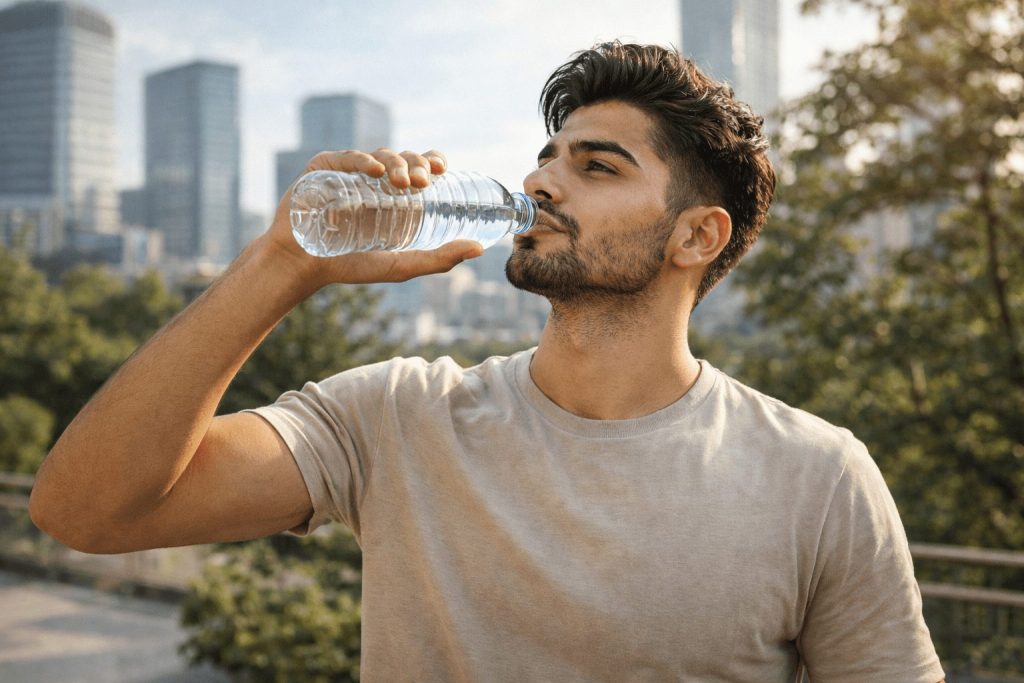 نوشیدن آب در روتین جذابیت مردانه؛ تاثیر هیدراتاسیون بر پوست و انرژی بدن
